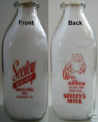 Vintage Seeley Dairy Milk Bottles - front and back